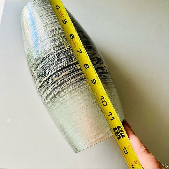 2 Silver Grey Gray Black Floral Flower Tall Vase Kitchen Gadget Storage Display - Picture 4 of 11